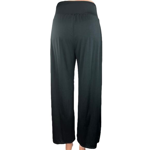 Terez Black Satin Silky Elastic Waist Pull On Stretch Activewear Sweatpants Sz S - Picture 3 of 4
